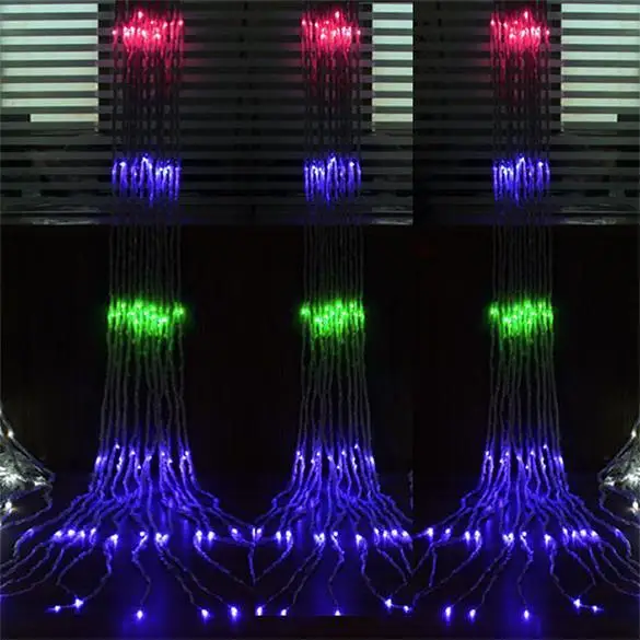 3 м x 3 м 320LED открытый Рождественский гирлянда Фея Свадебный светильник для занавесок прозрачный белый с хвостовой вилкой ЕС/220 В