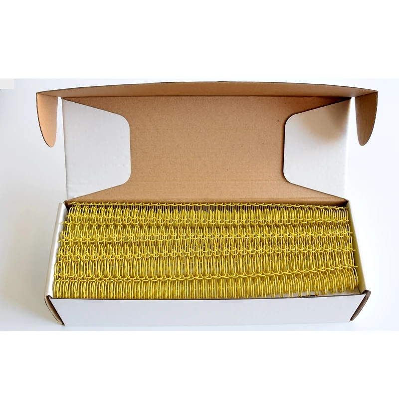 

30/50/100PCS/Box Yellow A4 3:1/2:1 Pitch 6.4-38.1mm Iron OY Coil Double Loop Wire Calendar Binding Comb Binding Wire Rings