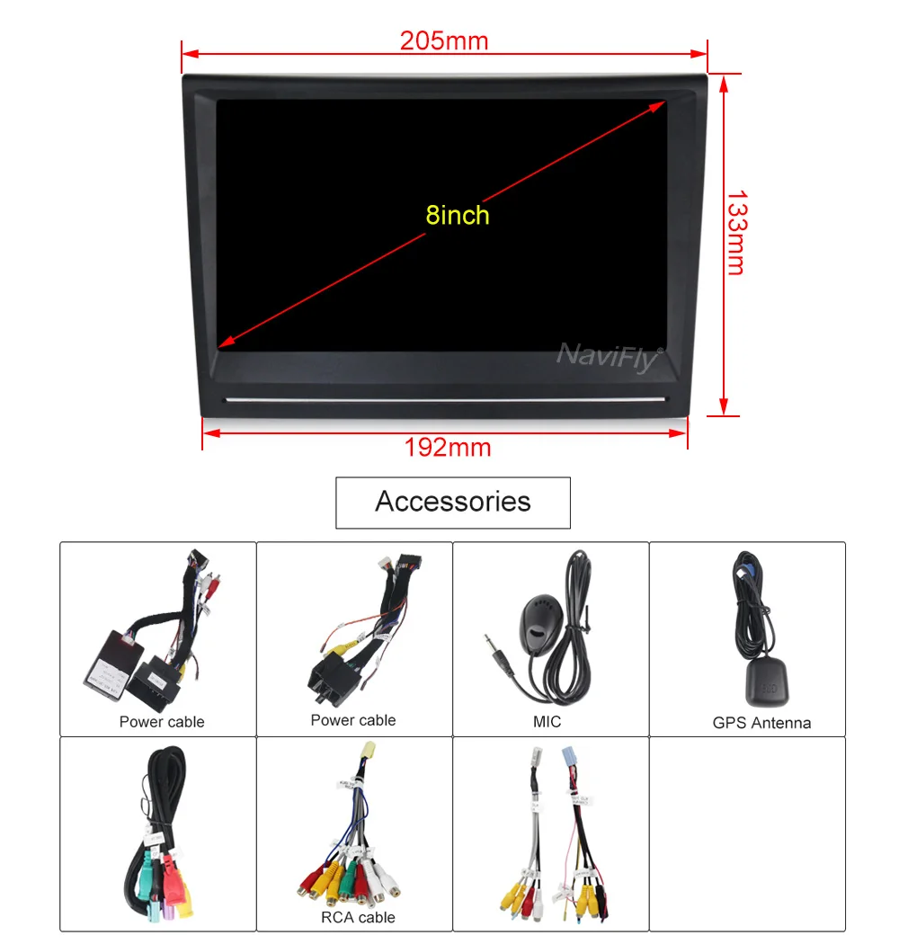 Discount NaviFly IPS DSP Touch Screen Android 9.0 Car Multimedia Player for Porsche/911/997/Cayman/Boxster Car GPS Navigation 2GB RAM BT 5