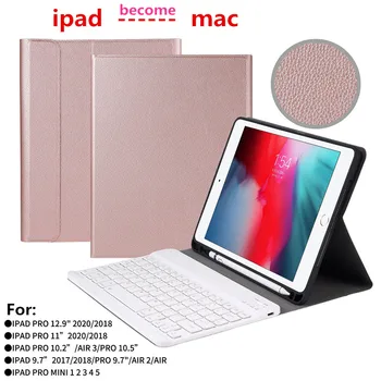

2020 New Wireless Bluetooth Keyboard Case For apple ipad pro 10.2 10.5 11 12.9 air 2 Tablet Mini Gaming Keyboard PU Case Support