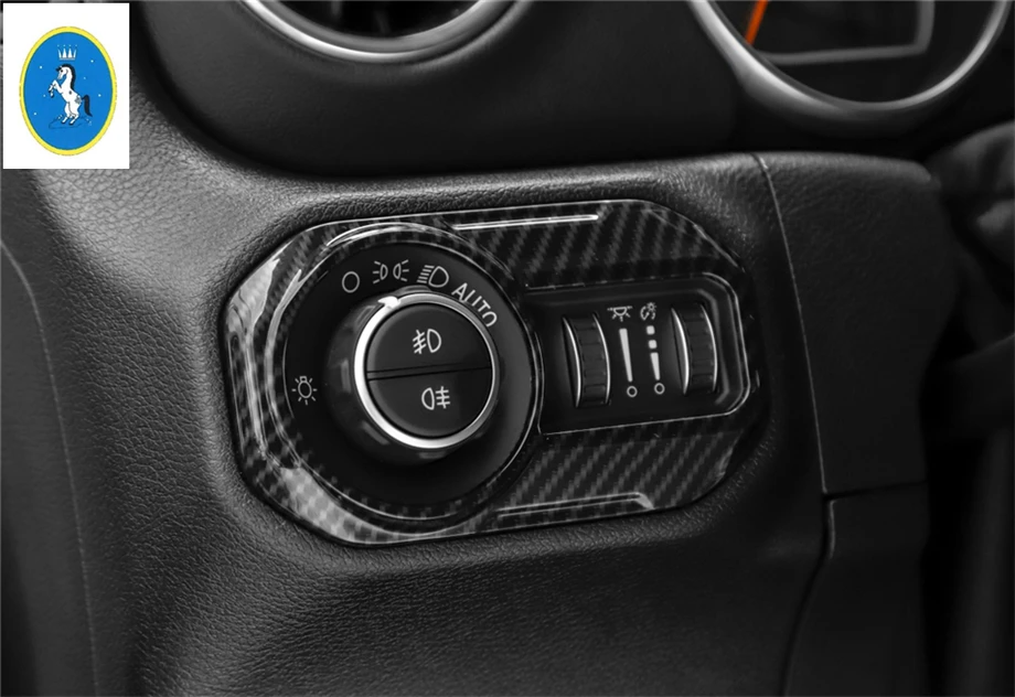 Yimaautotrims авто аксессуары фары переключатель лампы Кнопка рамка Крышка отделка 1 шт. ABS подходит для Jeep Wrangler JL
