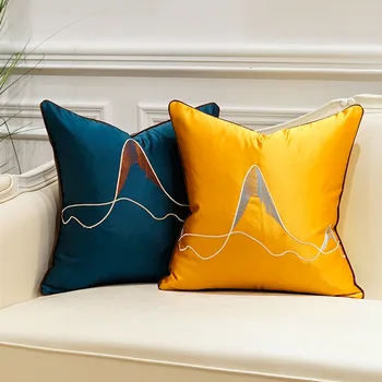 

Mountain Pillow Case Decorative Cushion Silk Satin Fronha Back Support Pillowcases Texture Holiday Home Office Pillows Cover
