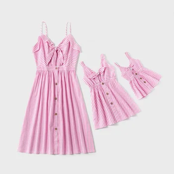 

Tank Mother Daughter Dresses Striped Mommy and Me Clothes Family Matching Outfits Look Mom Mum & Baby Toddlers Women Girls Dress