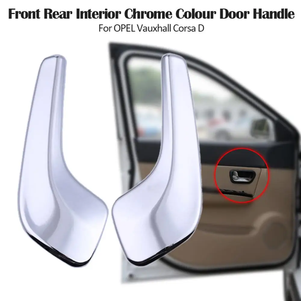 Color : Left A Pair Car Inner Inside Interior Door Handle Handles Chrome/Fit For Vauxhall Corsa MK3 2006-2013 Fit For Corsa D 2006-2016 