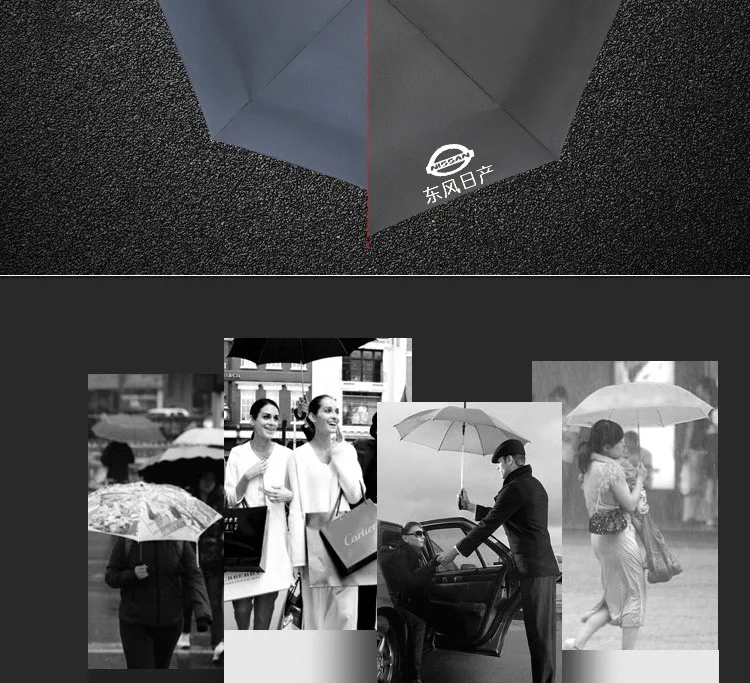 Полностью автоматический зонт Nissan, Модный высококачественный деловой зонт, черный зонт с ручкой, высококачественный черный зонт для отдыха
