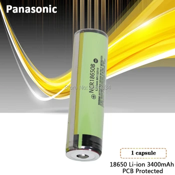 

1pcs Panasonic100% original brand new 3.7v 18650 3400mah lithium Rechargeable battery NCR18650B For fan Flashlight e-cigarette
