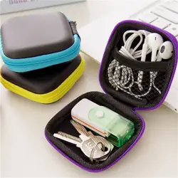 Портативная мини-электронная сумка на молнии, коробка для наушников-вкладышей, чехлы для наушников на молнии, квадратные