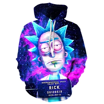

Anime Rick and Morty Jumper Fashion 3D Hoodies Creative Harajuku Galaxy Printing Casual Hoody Funny Sweatshirt Asian size