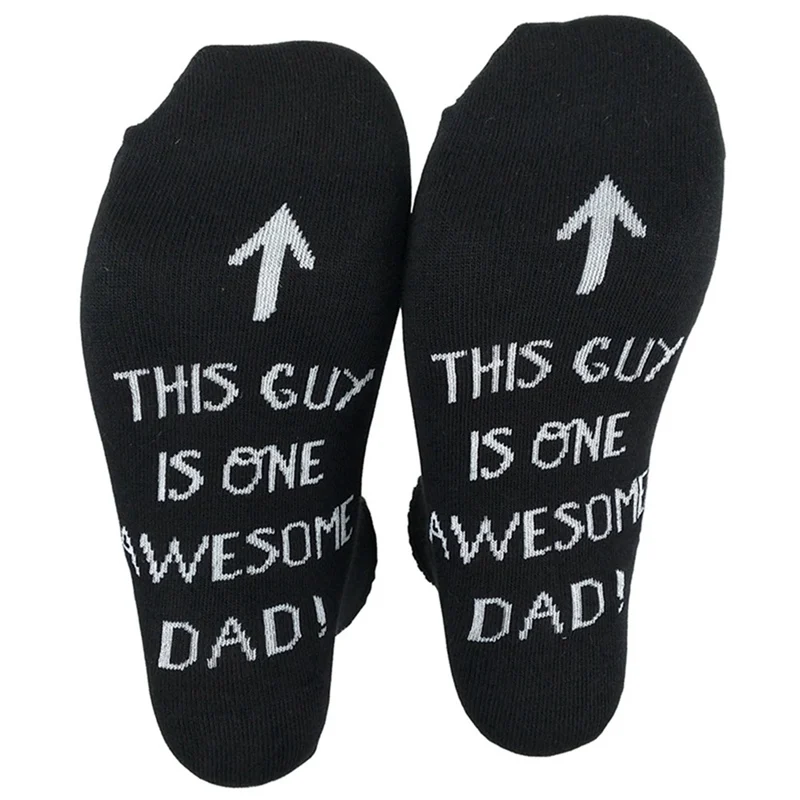 Новые хлопковые носки с английскими буквами This Guy Is One Awesome Dad, 3 цвета, подарки для женщин и мужчин, зимние теплые носки