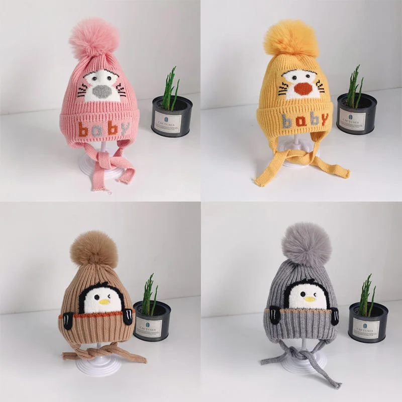 

Children's hat autumn and winter plush warm wind shield babies boys and girls kindergarten winter thickened snow caps
