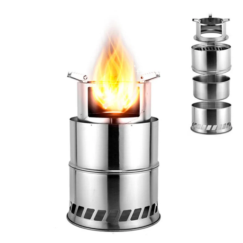 

Outdoor Camping Wood Stove í™”ëª©ë‚œë¡œ Detachable Portable Picnic Firewood Burners Furnace Stainless Steel Small Large