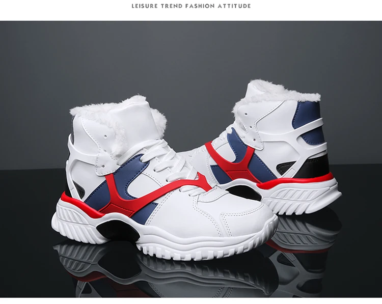 High-top Basketball Shoes Men Cushioning Light Basket Sneakers Winter Warm Ankle Boots Anti-skid Breathable Outdoor Sports Shoes