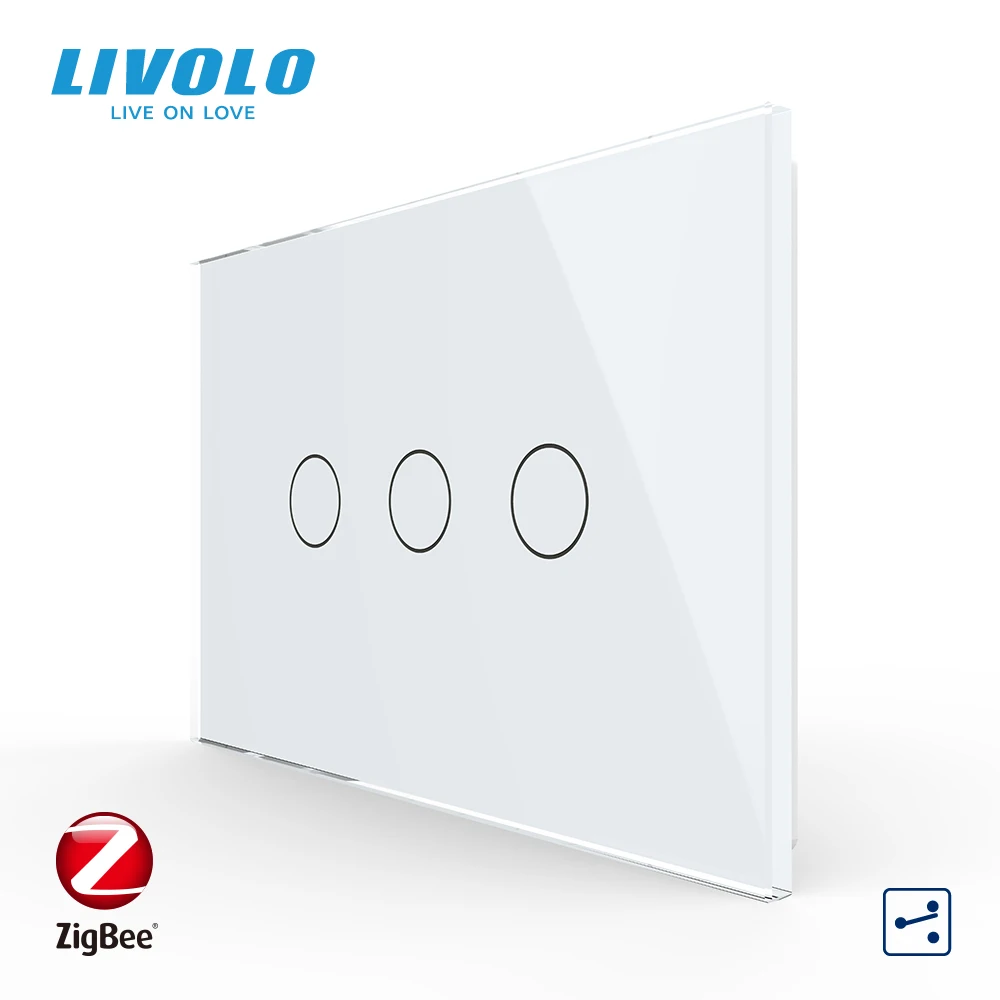 

Livolo US Standard Smart Wifi Zigbee Wall Touch Light Pass Through 2Ways Switch,Wireless APP Google Home Alexa Intellige Control