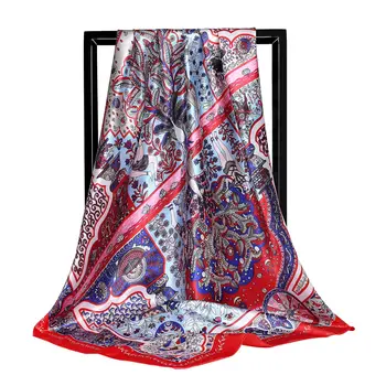 

Luxury Brand Spring New Style Fashion Fabrics Silk Scarves 90cm Kerchief Printed Headscarf Sun-resistant Shawl chiffon hijab