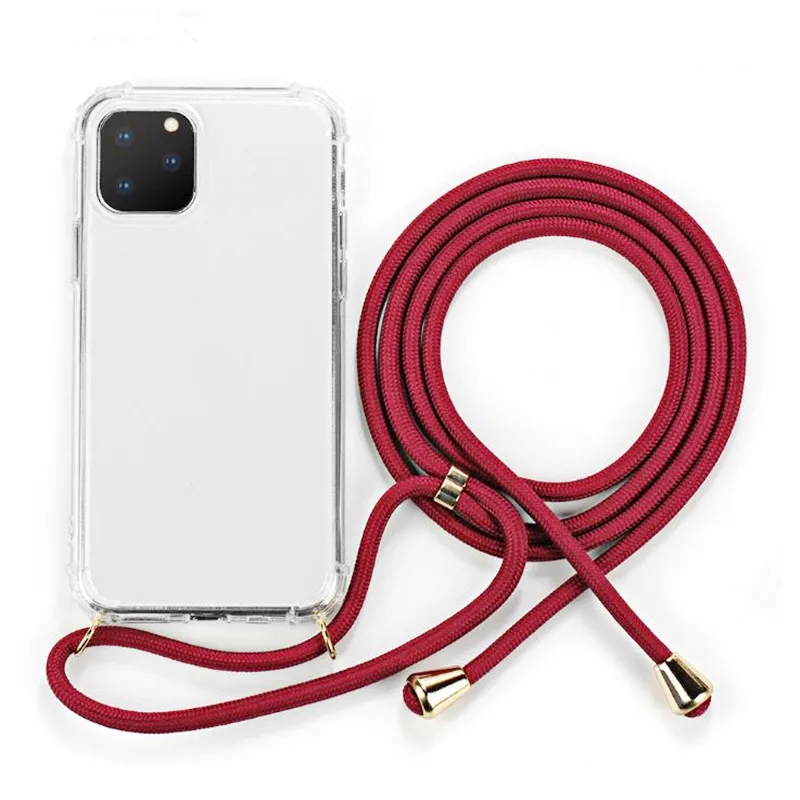 Защитный чехол для телефона iPhone 11 Pro Max задняя крышка ремешок ожерелье веревка