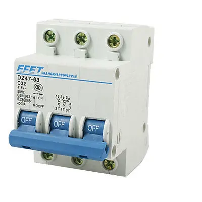 

Electrical Three Pole 3P Overload Circuit Breaker AC 415V 32A