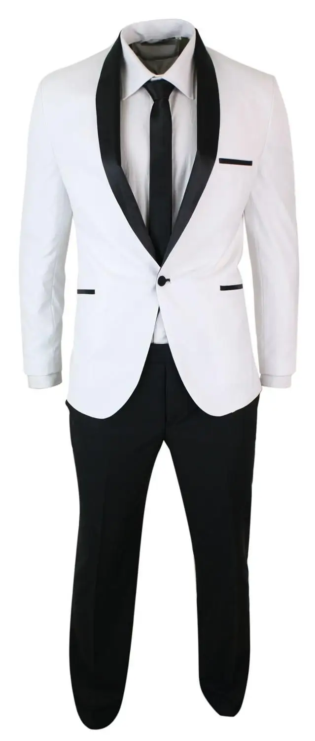same as picture Сшитый на заказ черный/белый мужской свадебный костюм Slim Fit Жених блейзер для церемоний и вечеринок мужской смокинг 2 шт пиджак+ брюки для бизнеса - Цвет: same as picture