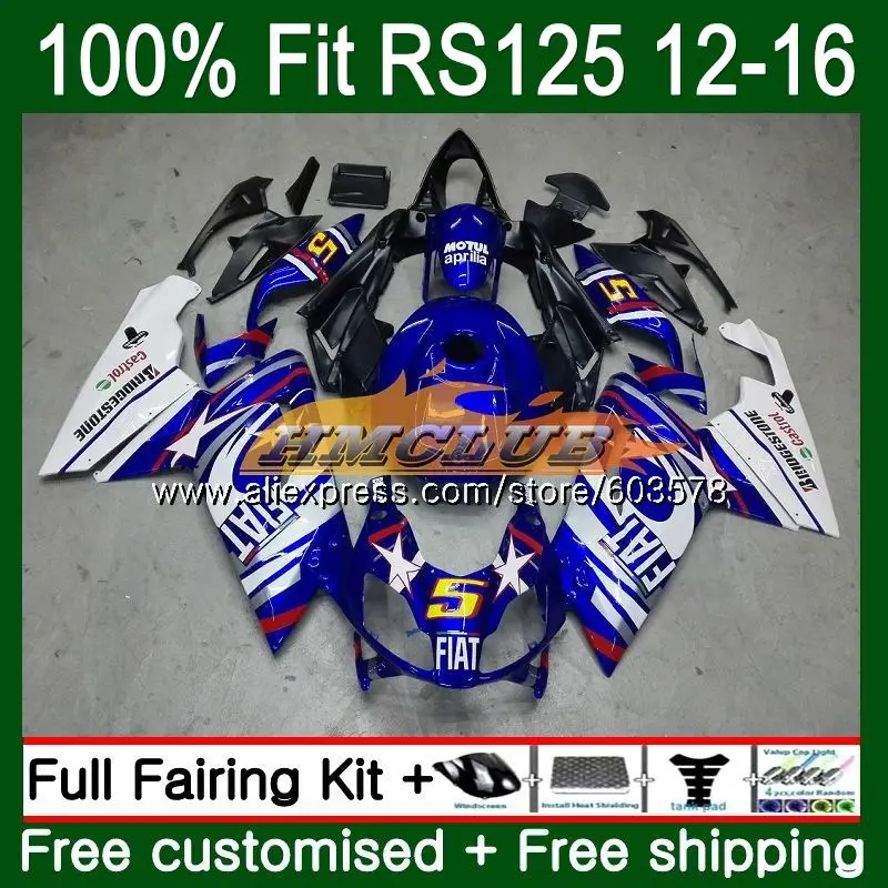 

Injection For Aprilia RS4 RS-125 RS125 12 13 14 15 16 Blue white 41CL.18 RSV125 RS125RR RS 125 2012 2013 2014 2015 2016 Fairing