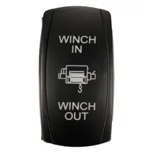 7Pin Laser Momentary Rocker Switch Winch In Winch Out 12V ON-OFF-ON LED Light blue