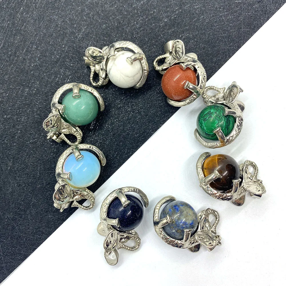 

Natural Stone Elephant Hug Ball Semi-precious Stone Exquisite Pendant for DIY Jewelry Making Necklace Bracelet Size21x31mm