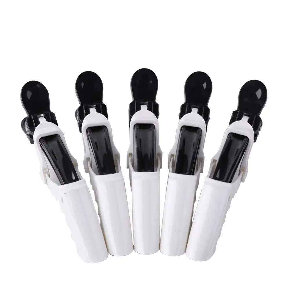5pcs White 5, 6 штук в партии, Заколки для волос Pro черные волосы Накладные ресницы ресниц Макияж матовый Парикмахерская Секционирование зажимы крокодилы заколки Инструменты для укладки волос заколка зажим для волос инструмент для укладки волос - Цвет: 5pcs White