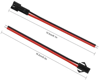 

20 Sets 2 Pin JST SM Connector Male Female Plug LED Connectors Adapter with 15cm 20awg Electrical Cable Wire for 5050 3528 5630