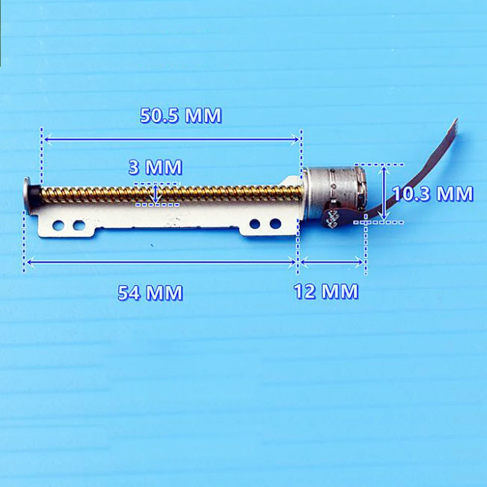 Linear Actuator, Stepper Motor Mini 50mm Stroke Micro Precision Copper Screw Linear 10MM Stepper Motor DC 5-9V Drive 2-Phase 4-Wire Linear Actuator