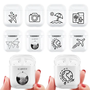 

Transparent Hard PC Cartoon Case For Apple Airpods With Bluetooth Earphone Protective Hard Cover For Airpods 1 2 Headphone Cases