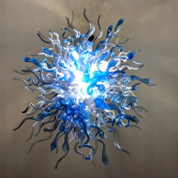 Price Pretty Blue Chandelier For Villa Decor 110-240V LED Light Source Italian Pendant Lamp For Stair Lamp