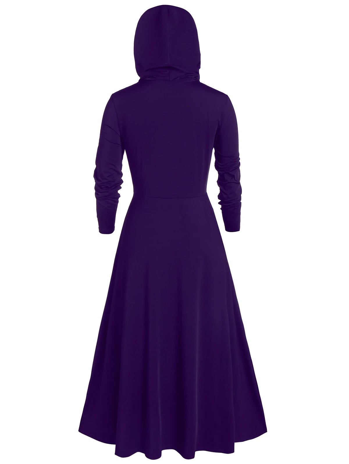 ROSEGAL размера плюс для активного образа жизни, с капюшоном, высокое одноцветные с низкими голенищами блузка Для женщин, с высокой талией, а-силуэт, свитер с длинными рукавами в готическом стиле Вечерние Хэллоуин верхняя одежда