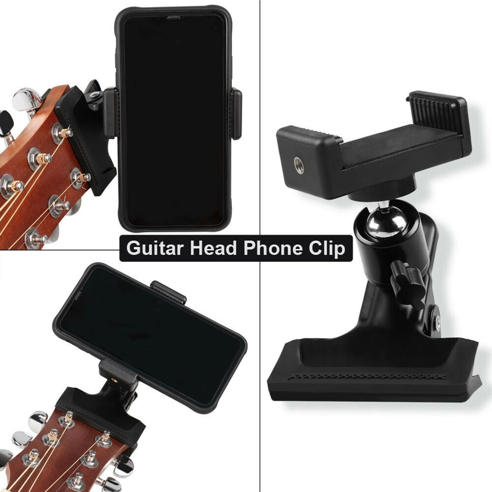 Mobile Phone Live Broadcast Bracket Stand Guitar Head Clip Holder Support Desktop Music Guitar Holder