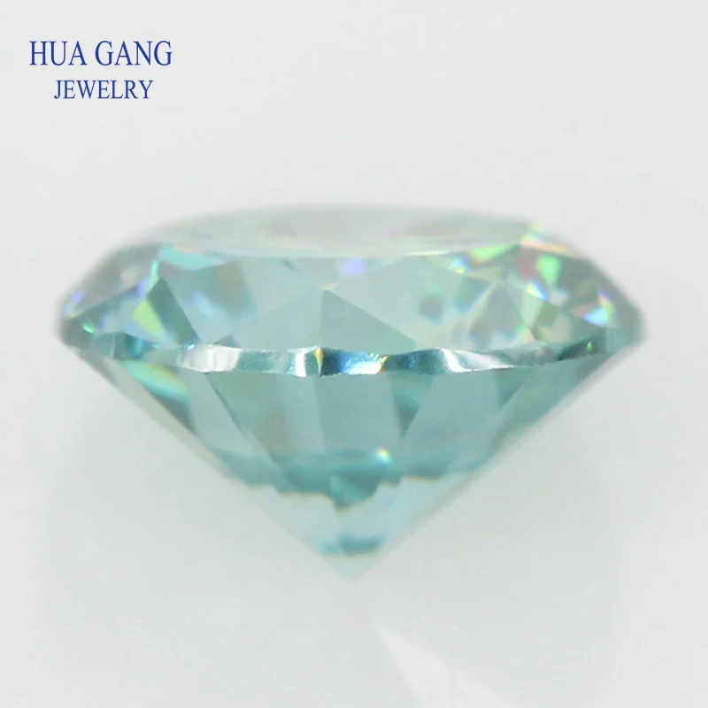 1 Carat Blue Color Moissanite Stone Beads 6.5mm Brilliant VVS1 Excellent Cut Grade Test Positive Lab Diamond For Jewelry