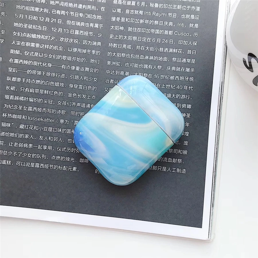 Чехол для AirPods, Роскошный чехол для наушников с мраморной раковиной, чехол для Airpods 2/i10/i11/i12, чехол для TWS, PC, Hrad, силиконовый защитный чехол - Цвет: EJT-DLS6