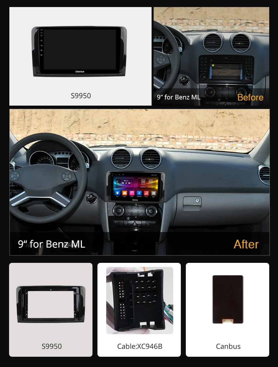 Ownice k3 k5 k6 Android 9 0 8 ядерный Автомобильный плеер для Mercedes Benz GL ML CLASS W164 ML350 ML500 X164 GL320 GPS
