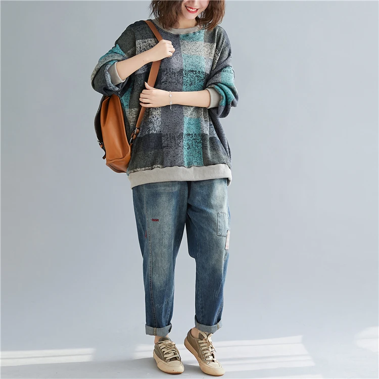 DIMANAF, осенне-зимние женские свитшоты, женские топы, пуловеры, вязанные хлопковые толстые винтажные свободные свитера с длинным рукавом размера плюс