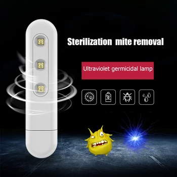 

Portable USB Rechargeable UVC Disinfection Sterilizing Lamp Household UV Sterilizer Ultraviolet Germicidal Bedroom Home Lights