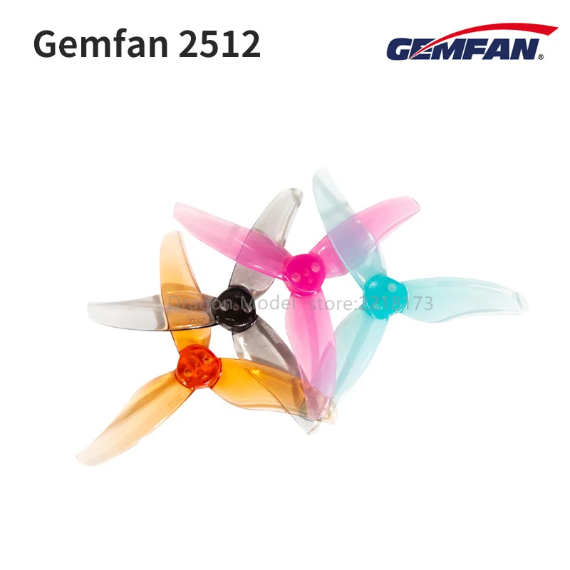 Gemfan 2512 2 5 дюймов 3-лопастной светильник Гладкая прочная пропеллер 1 5/2 мм для 1103 1104