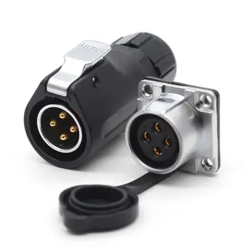 

XHP20, Solar Energy DC Waterproof Connector 4 Pin Power Cable Circular Industrial Male Plug Female socket IP67