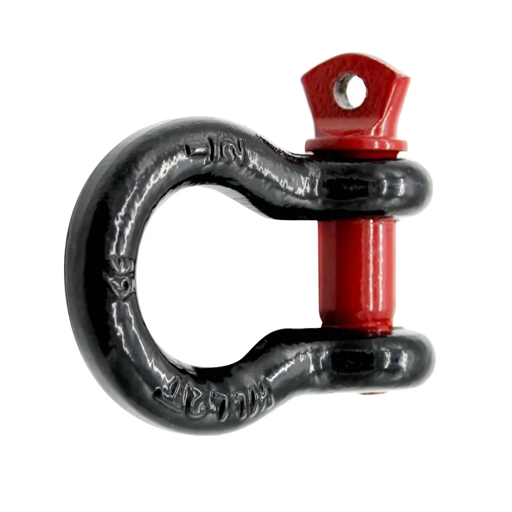 3/4' Bumper Tow Trailer Hook 2 Ton D-Ring Bow Shackle Red Black
