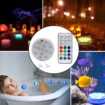 

LED Pool Light Submersible Party Battery Operated Underwater Lamp Remote Control Color Changing IP66 Waterproof Magnets Fountain