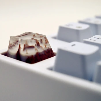 

Snow Mist Mountain Asaka Landscape Scenery Keycaps Resin Wood Handmade Switch Key Cap For Cherry MX - 100% Handmade