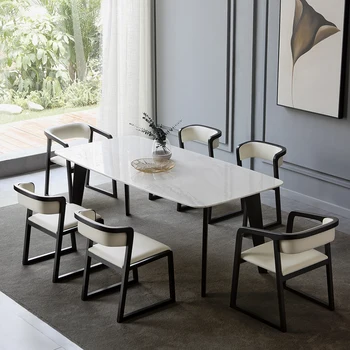

Chair Modern Minimalist Dining Chair Chair Solid Wood Home Hotel Restaurant with Armrests Office Nordic Chinese Stool