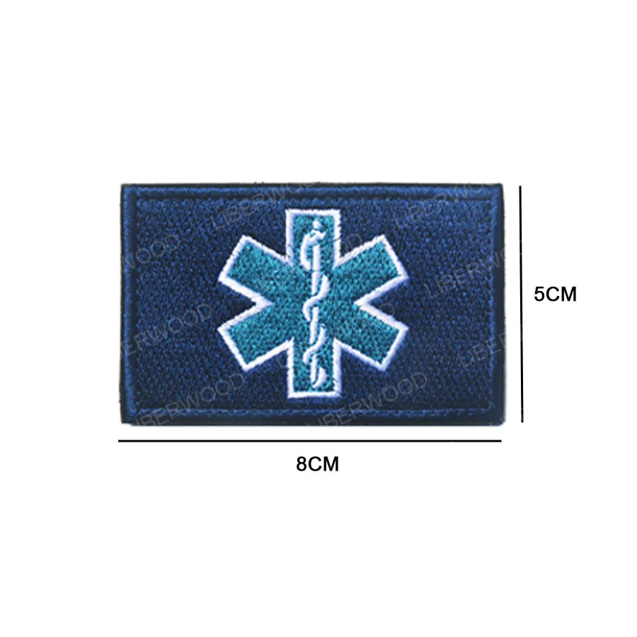 Ambulancier Hulpverlener Star-of-life BLAUW reflecterende PVC Patch with  Hook & Loop Airsoft