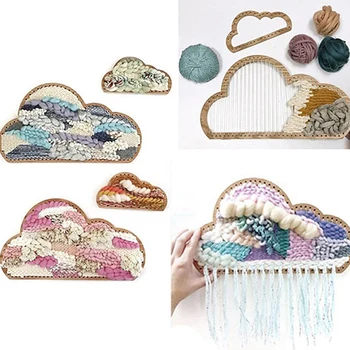 

3Pcs Wooden Cloud Shape Knitting Loom DIY Craft Weaving Tool Hand Knitted Machine for Handmade Wall Hanging Kids Children Toys