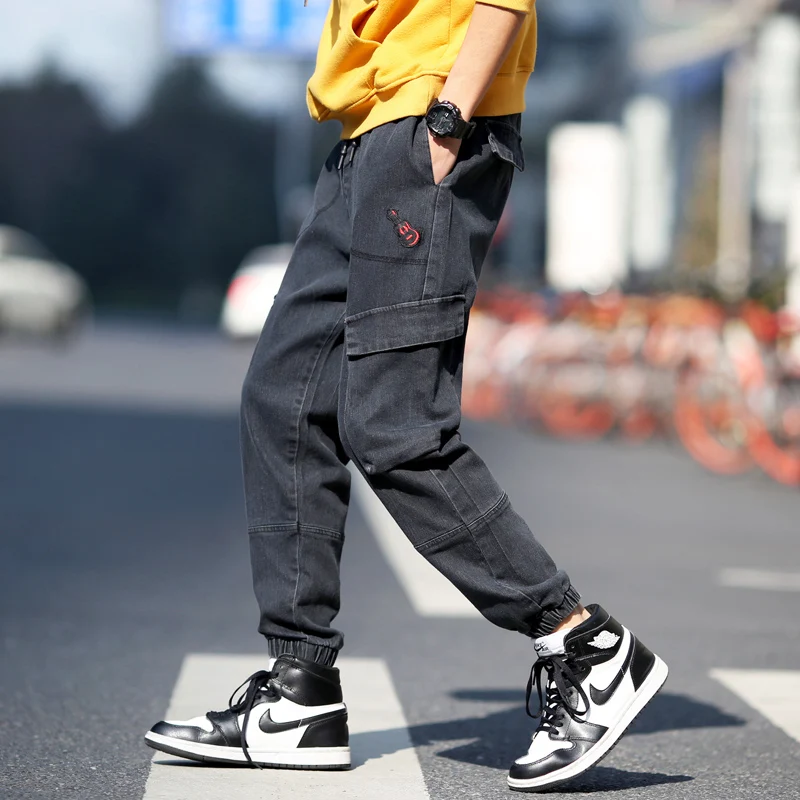 tan cargo pants Men Jeans Wide Leg Denim Cargo Pant Loose Straight Baggy Men's Jean asthetic Streetwear Skateboard Pant Hip Hop Neutral Trousers mens cargo trousers