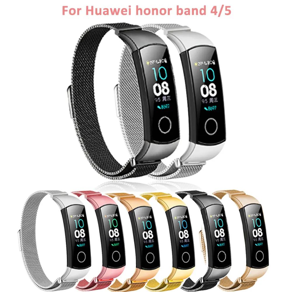 

Metal Watch Band For Huawei Honor Band 4 5 Strap Metal Wristband Huawei Band 4 5 Wrist Strap Stainless Steel Bracelet Replace