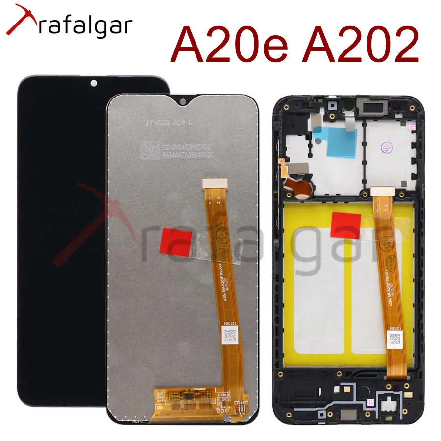 

For SAMSUNG Galaxy A20e A202 A202F A202F/DS SM-A202F/DS LCD Display Touch Screen With Frame Replacement For SAMSUNG A20e LCD