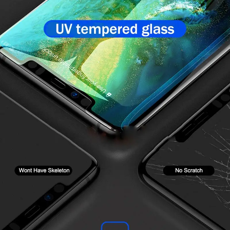 

For LG V30 For LG V40 For LG G7 UV Light Liquid Front Sceen Protector Full Glue Coverage Film 5D UV Liquid Tempered Glass Film