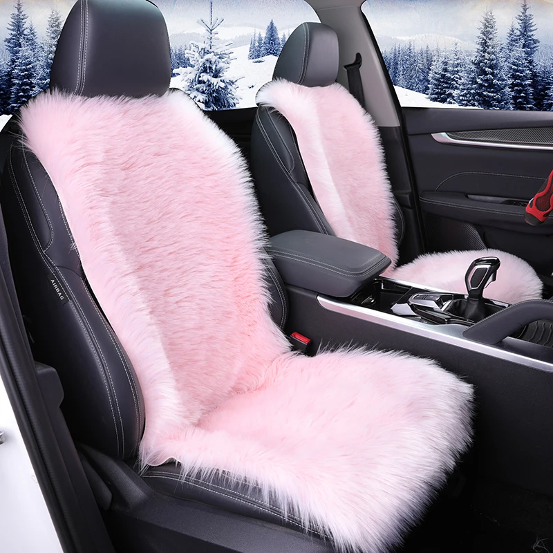 Подушка для салона автомобиля, универсальный плюшевый чехол для сиденья автомобиля, теплые чехлы для сидений автомобиля, набор зимних теплых удобных автоаксессуаров