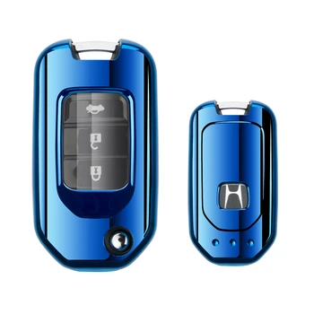 

1 piece Car Styling TPU Car Key Case Cover For Honda Civic X-RV Jazz Greiz Crdder Odyssey 2015-2018 Flip Key Keychain